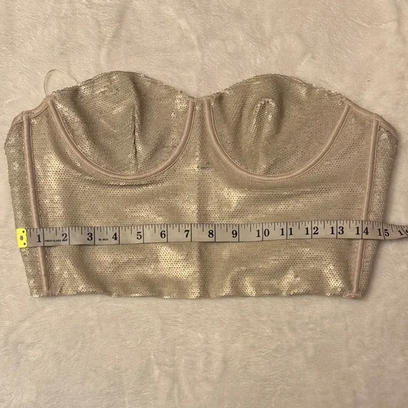 Zara Cream Strapless Crop Top - Picture 9 of 9